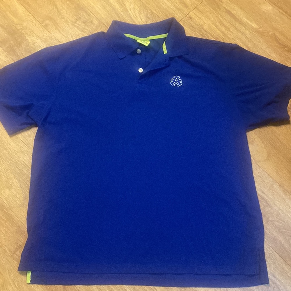 Mens Akademiks shirt royal blue/neon green, size 4XL, gently worn.